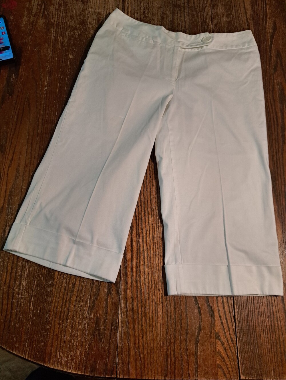 Size 14 Cato White Capris Skimmers Pedal Pushers Pocket Elastic Waist Pull On